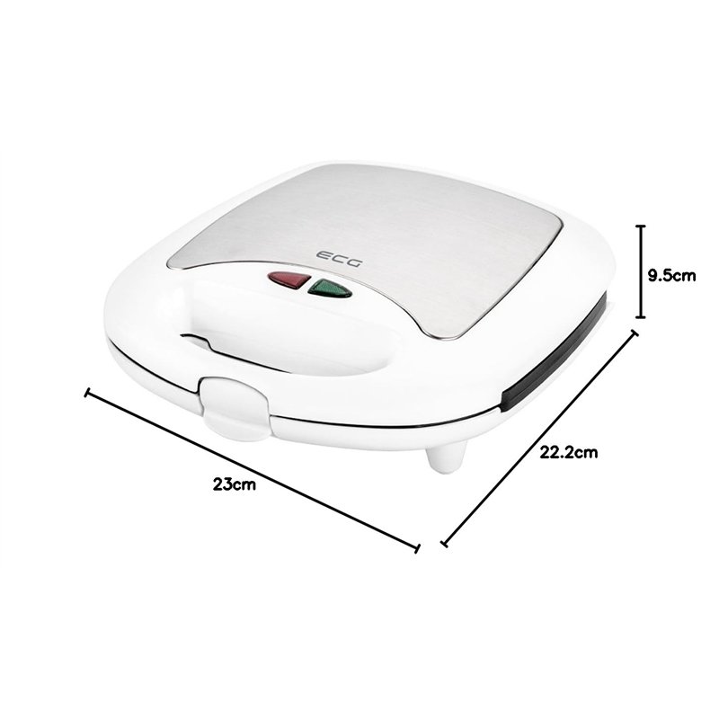 Image secondaire de ECG 399 3in1 White Appareil à croque-monsieur, Acier inoxydable et plastique, Blanc