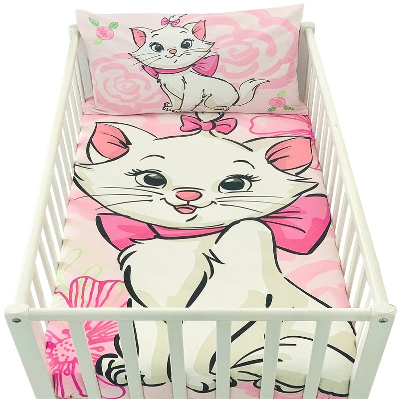 Disney Housse de Couette Bébé 100x135cm et taie d'oreiller 40x60cm | Parure de lit Bébé pour lit 60x120 ou 70x140cm | Linge de l