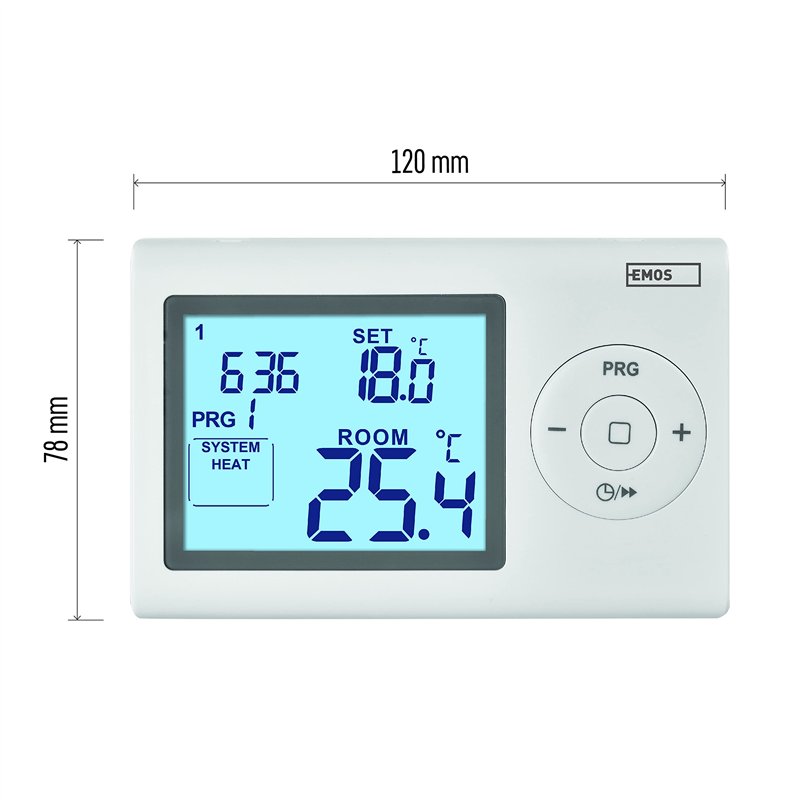 Image secondaire de EMOS P5607 Thermostat Mural, régulateur de température ambiante, numérique, programmable, avec Protection antigel, Filaire pour 