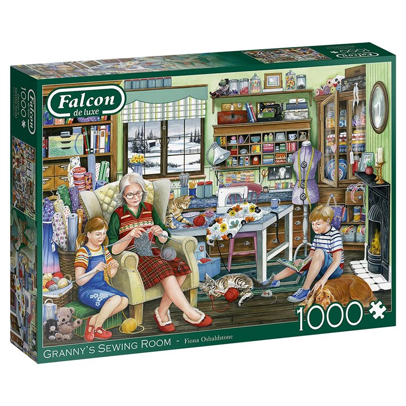 Jumbo- Salle de Couture de Grand-mère Falcon de Luxe Puzzle, 11273, Multicolore