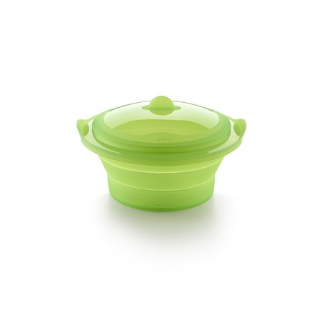 Lékué - Cuit Vapeur - Pliable - Vert - Silicone Platine 3400500