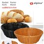 alpina Panier à Pain - 2 Pièces - Panier en Osier - Marron et Noir