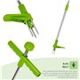 GEEZY Désherbeur de Mauvaises Herbes en Acier - Outil de Jardinage à Main, Vert