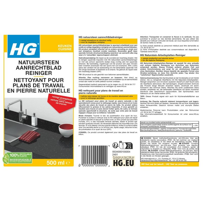 Image secondaire de HG Nettoyant pour Plans de Travail en Pierre Naturelle
