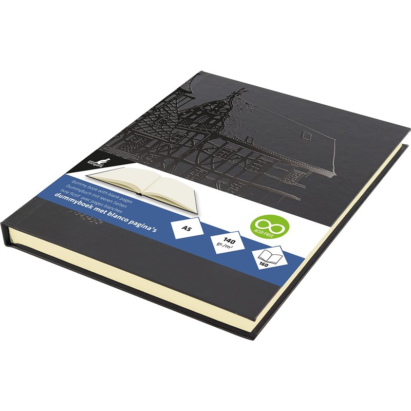 Carnet de croquis Kangaro - Format A5 - Couverture rigide - Noir - 140 g - K-5567