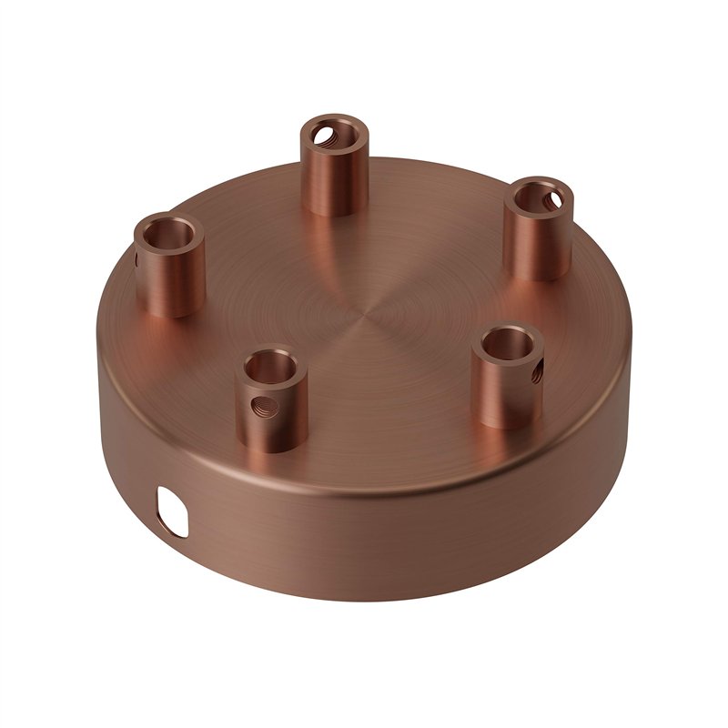 Calex Rose de plafond en métal 5 trous Diamètre 100 mm Cuivre mat