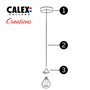 Calex 60 W 250 V - Cordon enroulé en tissu - Vert citron et blanc - Longueur : 1,5 m