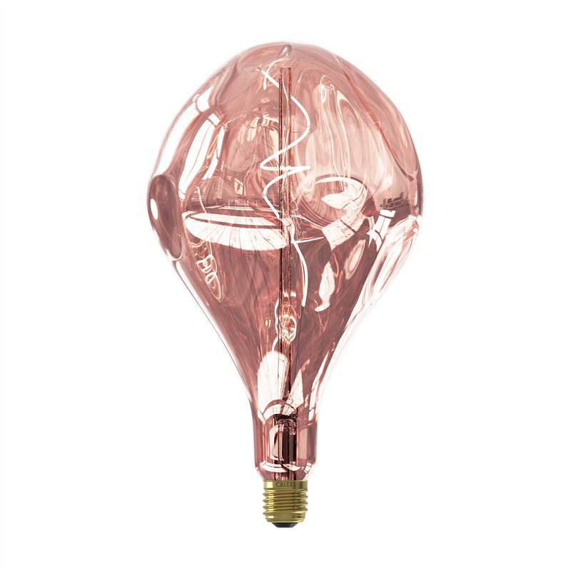 CALEX Organic EVO XXL Lampe LED E27, ampoule à filament 6 W, intensité variable, ampoule décorative en titane, blanc chaud, rose