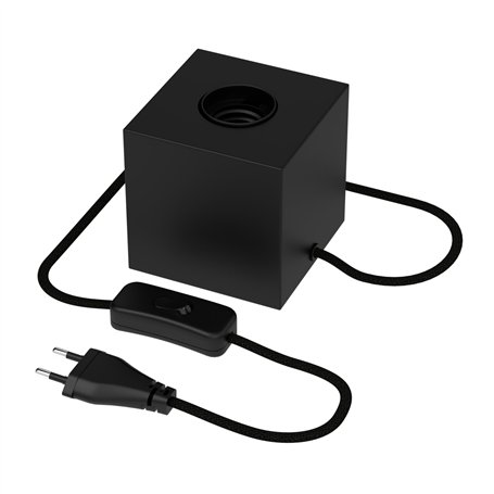 CALEX Lampe de table rectangulaire - E27 - Noir - Sans ampoule