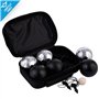 Engelhart - 010207 - Jeu de Boules 2 x 3 Noires et Grises - 74 mm - Triplette - Jeu de Petanque - 6 Boules de Pétanque, Sac en N
