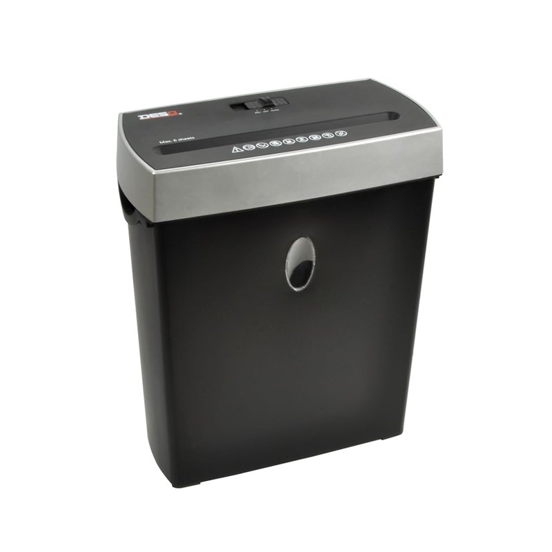 DESQ Destructeur de documents 20009-8 feuilles, Déchiqueter papier et cartes de crédit en 4 x 38 mm, Coupe croisée, Noir mat, Sé