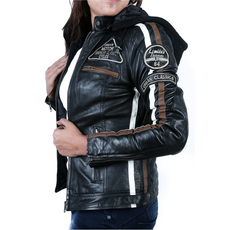 Image secondaire de Urban Leather 58 Veste de Moto avec Protections - Femme - Noir - S/38