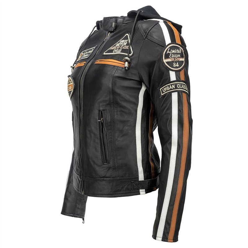 Image secondaire de Urban Leather Mixte Leren Bikerjack 58 Urban vestes pour femme, Noir, L EU