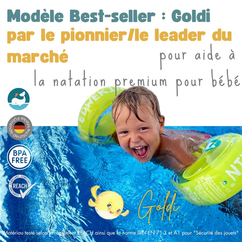 Image secondaire de Flotteurs EDWEKIN® pour Enfants avec Chambres à air Extra Larges ; Brassards pour bébés/Jeunes Enfants de 1 à 6 Ans, Design Tran