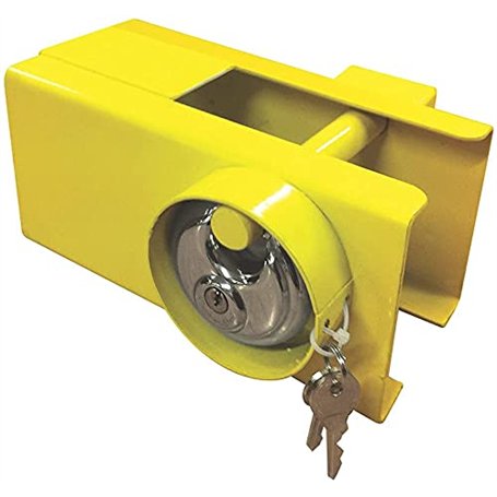 VINZ Bona Antivol de Remorque | Cadenas de Timon pour Remorque | Antivol de Timon | Protection Contre Le Vol de Remorque | Jaune