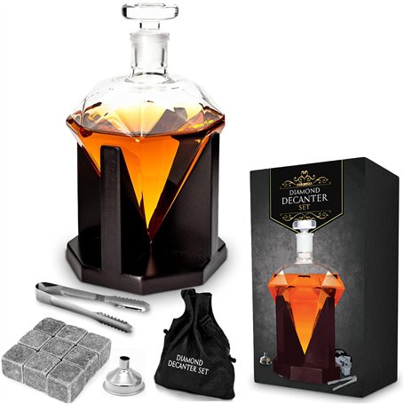 Mikamax - Carafe à Diamant - Whisky - 850 ML - Fait à la Main