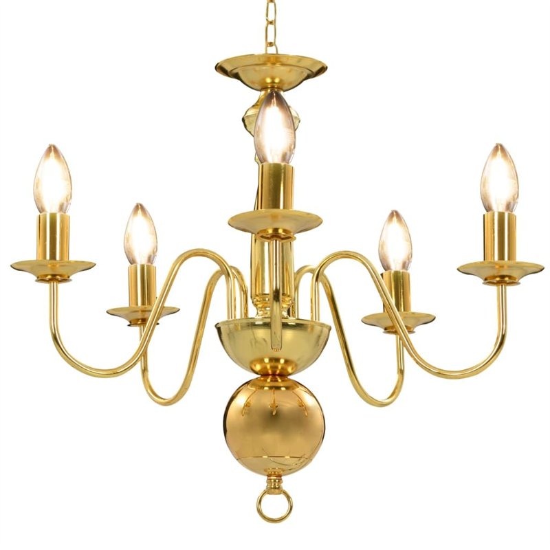 vidaXL Lustre 5 Ampoules Plafonnier Lampe Suspendue Luminaire Eclairage Salon Salle de Séjour Salle à Manger Chambre à Coucher M