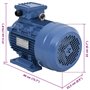 vidaXL Moteur Electrique Triphasé Moteur à Courant Alternatif Compresseur Palan Treuil Entraînement de Poulie 4kW/5,5 CH 2 Pôles