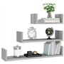 Mensole Espositive a Parete 3pz Grigio Sonoma Legno Multistrato