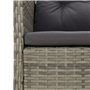 Salon de jardin 2 pcs avec coussins Gris Résine tressée