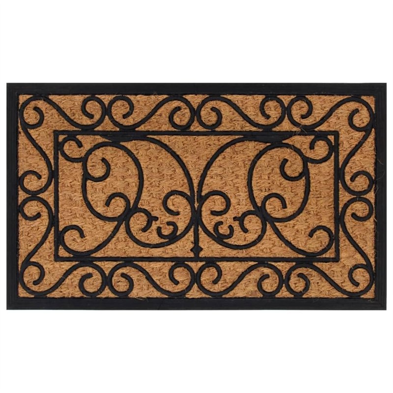 vidaXL Paillasson Rectangulaire, Tapis de Sol Antidérapant, Tapis de Porte Entrée Jardin, Moderne, 45x75 cm Caoutchouc et Fibre 