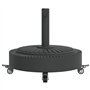 vidaXL Base de Parasol avec Roues pour mâts Ø38 / 48 mm 27 kg Rond, Base de Parasol, Pied de Parasol de terrasse, Porte-Parasol,