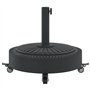 vidaXL Base de Parasol avec Roues pour mâts Ø38 / 48 mm 27 kg Rond, Base de Parasol, Pied de Parasol de terrasse, Porte-Parasol,