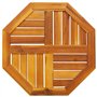 vidaXL Dessus de Table 50x50x2 cm octogonal Bois Massif d'acacia, Dessus de Table de Rechange, Plateau de Table en Bois, Planche