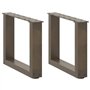 vidaXL Pieds de Table Basse Forme de U 2pcs Acier Naturel 40x(30-31) cm