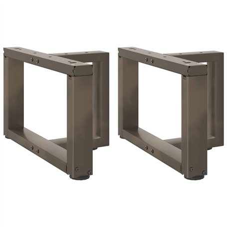 vidaXL Pieds de Table Basse Forme de T 2 pcs Acier Naturel 40x25x(30-31) cm