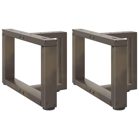vidaXL Pieds de Table Basse en Forme de T 2 pcs Acier Naturel 50x25x(30-31) cm