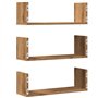 vidaXL Étagères murales 3 pcs chêne Artisanal Bois d'ingénierie