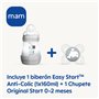 MAM Stérilisateur électrique et chauffant pour biberons express, capacité jusqu'à 6 biberons, comprend : 1 biberon anti-colique 