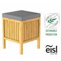 EISL BMBA02-WKBH Tabouret de salle de bain en bambou avec panier à linge, tabouret avec assise, meuble de salle de bain pour s'a