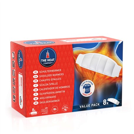 THE HEAT COMPANY Chauffe-Épaules - 8 pièces - EXTRA CHAUD - adhésif - chaufferettes pour les épaules et le cou - 8 heures de cha