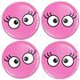 Biomar Labs® 4 x 60mm Autocollant 3D Silicone pour Cache-Moyeu Enjoliveurs Centre de Roue Caches Emblème Cils Roses A 1760