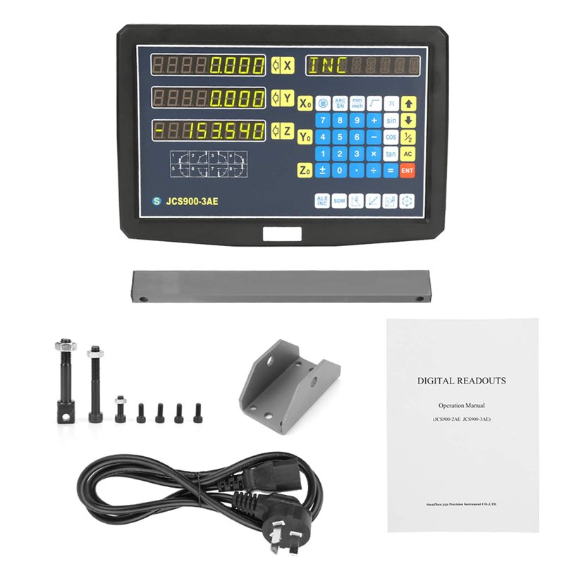 EVTSCAN JCS900-2AE/JCS900-3AE 2/3 axes lecture numérique DRO pour fraiseuse de tour prise CN 110-240 V(JCS900-3AE)