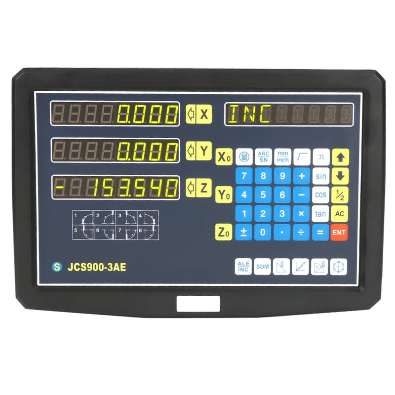 Image secondaire de EVTSCAN JCS900-2AE/JCS900-3AE 2/3 axes lecture numérique DRO pour fraiseuse de tour prise CN 110-240 V(JCS900-3AE)