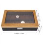 Pssopp Boîtier de Montre à 12 Fentes Boîte de Montre en Bois Massif Étui de Collection de Rangement pour Hommes et Femmes