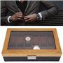 Pssopp Boîtier de Montre à 12 Fentes Boîte de Montre en Bois Massif Étui de Collection de Rangement pour Hommes et Femmes