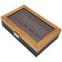 Pssopp Boîtier de Montre à 12 Fentes Boîte de Montre en Bois Massif Étui de Collection de Rangement pour Hommes et Femmes