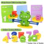 Jouet Mathématique Montessori, Apprentissage Math de Balance Jeu Grenouille Bloc et Cartes de Numérique, Jouets Éducatifs Cadeau