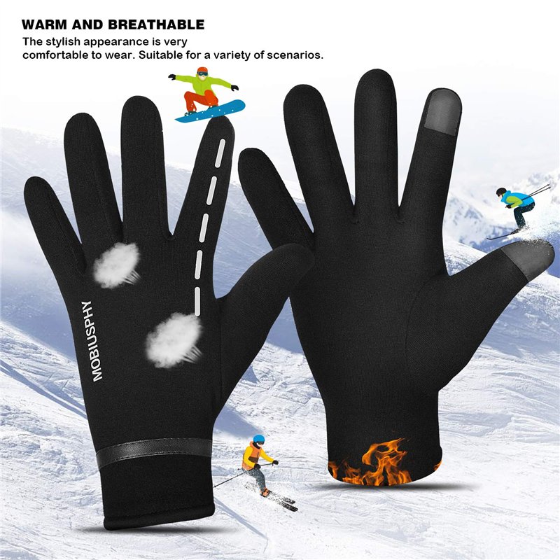 Image secondaire de MOBIUSPHY Gants Hiver Homme et Femme Chaud Super Doux Gants écran Tactile Sport pour la Course à Pied, Le vélo, Le Ski, la rando