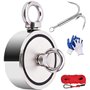 Kit de pêche magnétique 770 kg - Double face - Avec corde de 20 m - Ancrage de recherche - Gants - Diamètre : 94 mm - Pour la pê