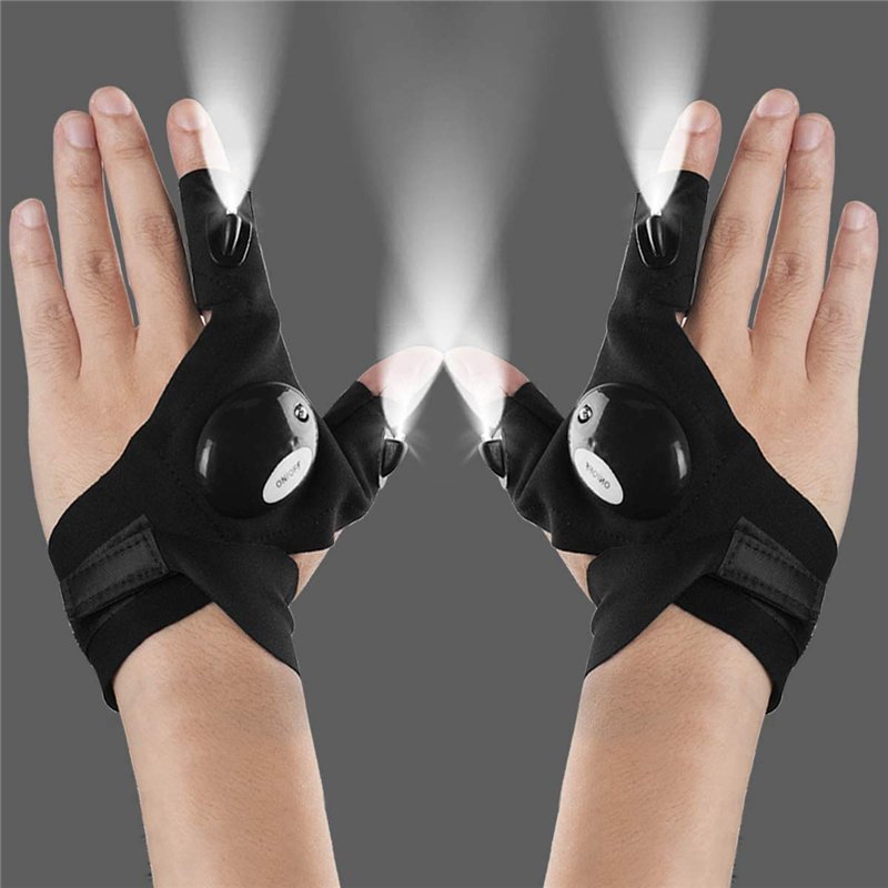 Bestlsy 2 gants de poche LED pour l'extérieur, le travail avec lumière les endroits sombres, la pêche, camping et randonnée outi