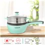 Audecook Petite Poêle électrique avec Cuiseur Vapeur (S(Vert prairie/Avec Cuisson à la vapeur))