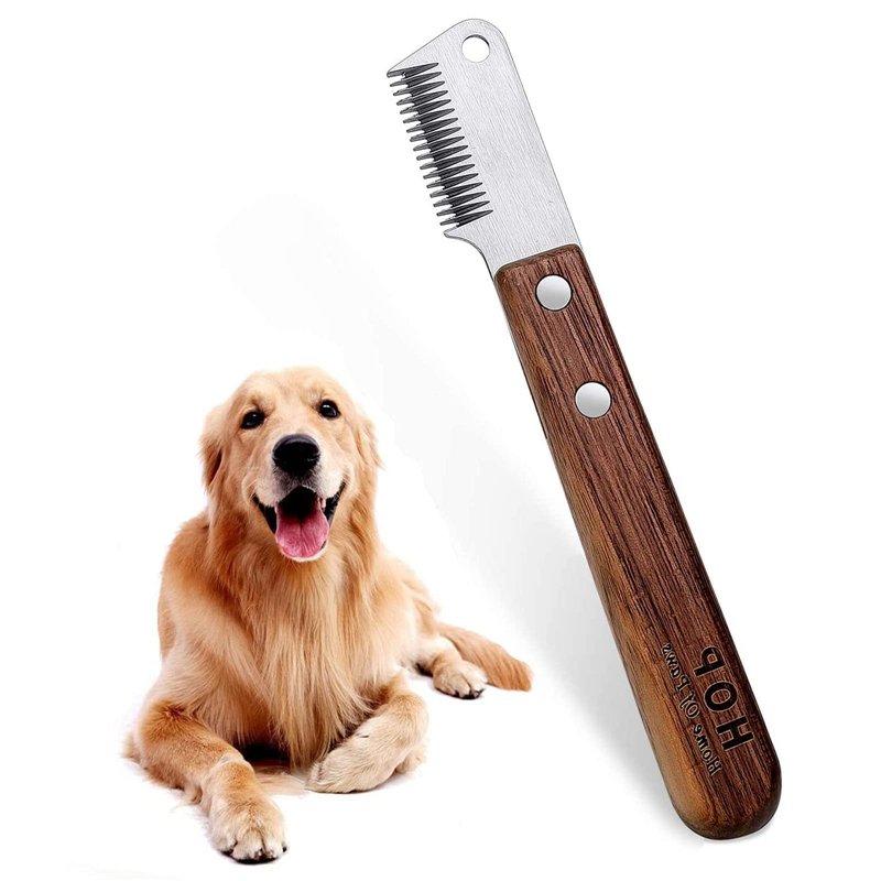 Lushly Couteau à Trimmer Chien, Peigne de Rasage pour Animaux de Compagnie, Outils de Toilettage Fournitures pour Animaux Peigne