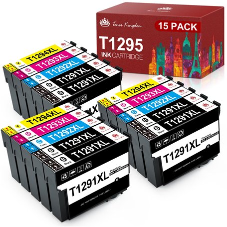 Toner Kingdom Compatible Cartouche d'encre Remplacement pour Epson 129XL T1291 T1292 T1293 T1294 T1295 pour Epson Stylus SX425W