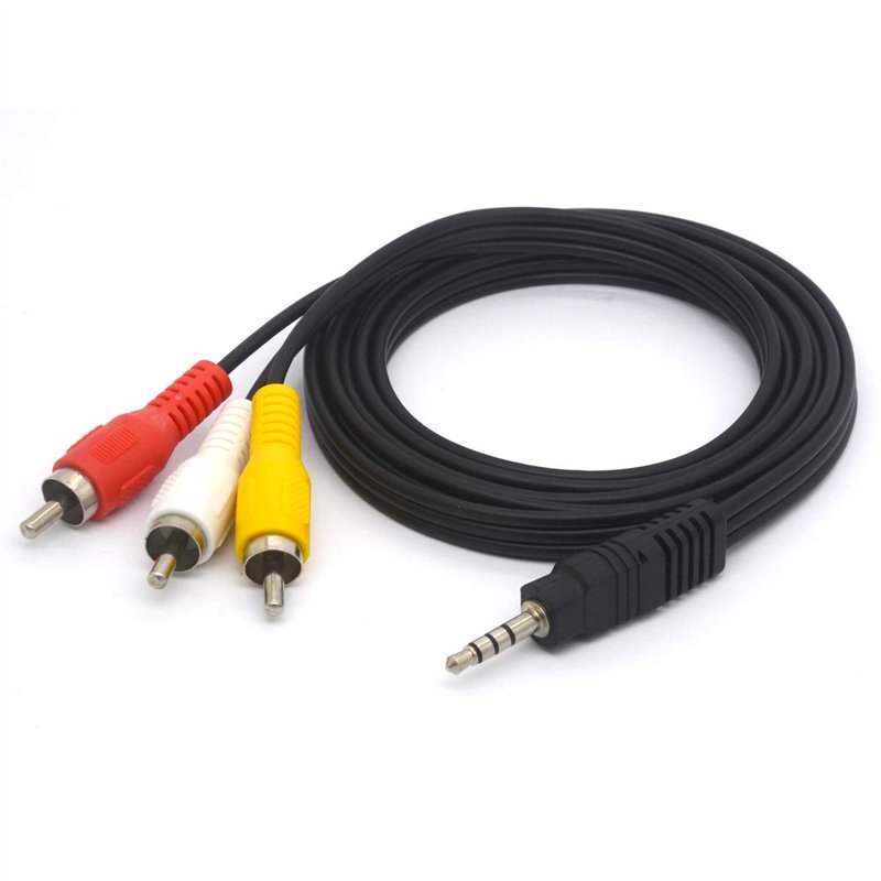 Image secondaire de OpenII 3,5 vers 3 RCA - Prise TRRS mâle 3,5 mm vers 3 RCA mâle - Câble d'extension stéréo pour caméscope audio vidéo A/V - Câble