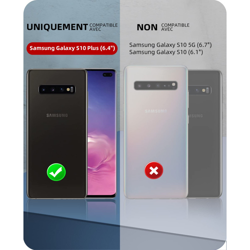 Image secondaire de Beeasy Coque pour Samsung Galaxy S10+ Plus, Etanche Antichoc 360° Protection avec Protecteur d'Écran Robuste Outdoor Antipoussiè